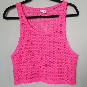 Victorias Secret PINK Flirty Y2K neon pink crochet tank small
